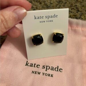 Kate Spade Gold and Black Square Earrings